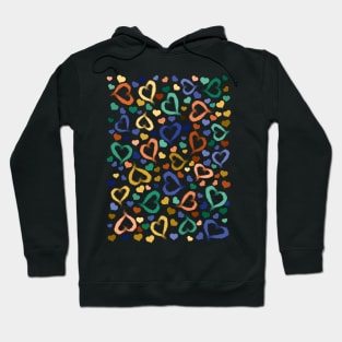 Colorful Heart-Adorned Design Hoodie